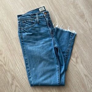 J. Crew Blue Vintage Cropped Jeans with Raw Hem size 29T